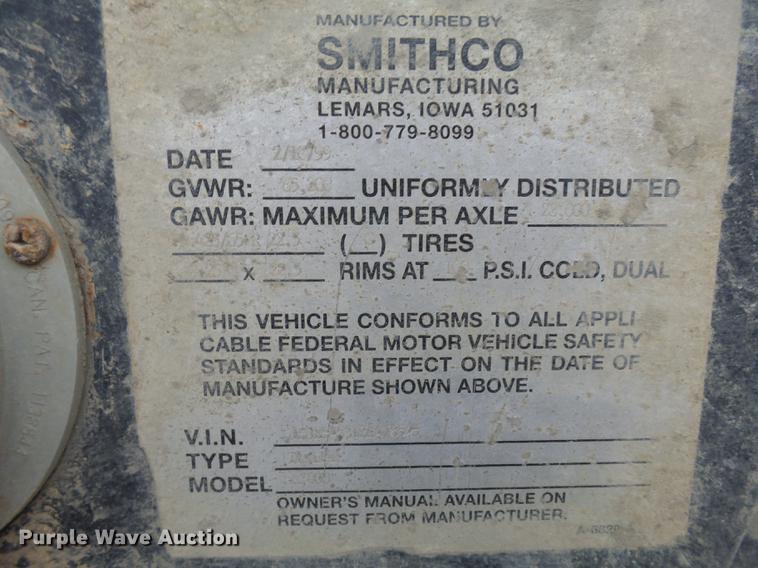 image for item DC8245 1999 Smith Co SC3000 side dump trailer