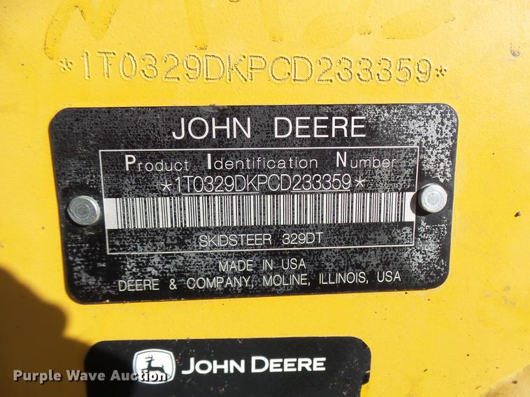 image for item DX9260 2012 John Deere 329D skid steer