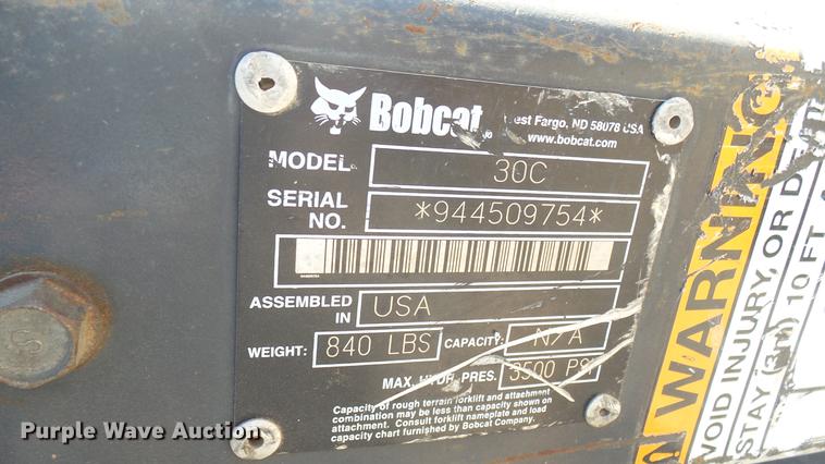 image for item DX9766 Bobcat 30C skid steer auger