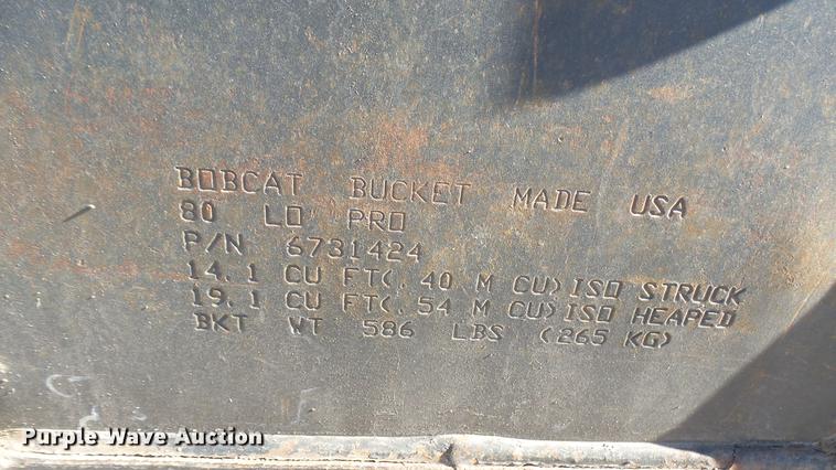 image for item DX9769 Bobcat 80"W low profile skid steer bucket