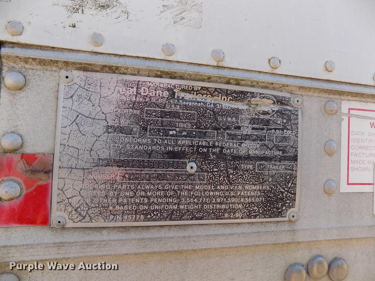 image for item EE9286 1994 Great Dane 7311TJWA dry van trailer