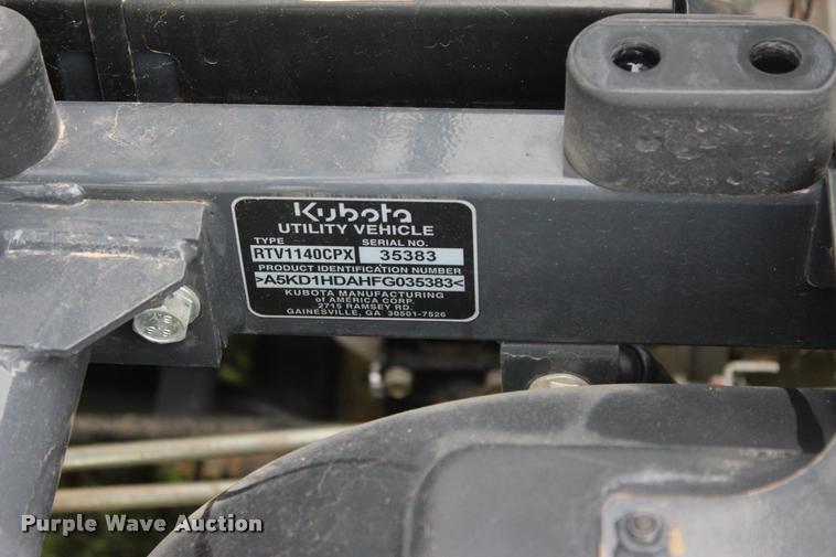 image for item DD1470 2015 Kubota RTV1140CPX utility vehicle