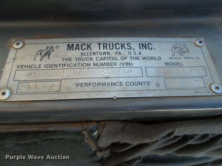 image for item BJ9930 1998 Mack CH613 manure spreader truck