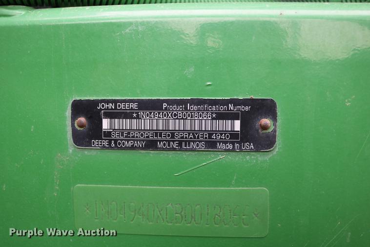 image for item DB1169 2012 John Deere 4940 self-propelled sprayer