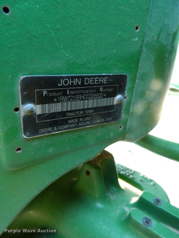image for item DB1171 2012 John Deere 7215R MFWD tractor