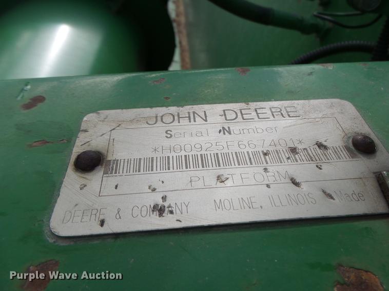 image for item DB9906 1997 John Deere 925 platform heat