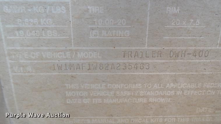 image for item DC1930 2002 Wilson DWH-400 double hopper bottom grain trailer