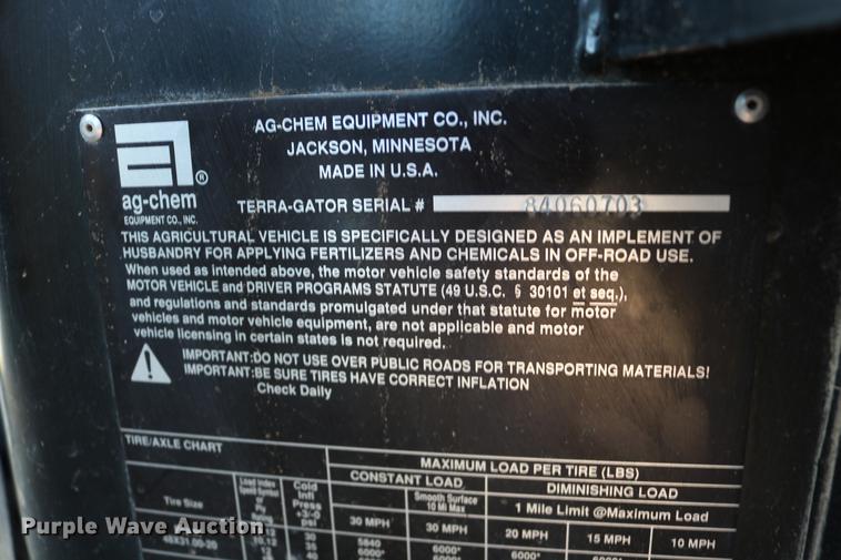 image for item DC3575 2003 Ag-Chem TerraGator 8104 self-propelled applicator