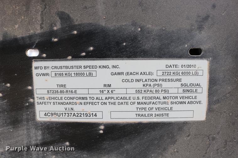 image for item DC3719 2010 Speed King 240T 90826905 seed tender trailer