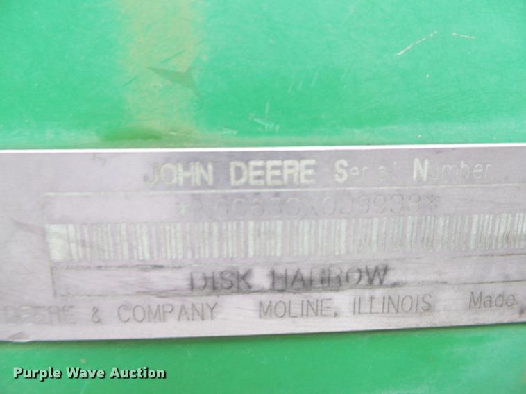 image for item DC6763 John Deere 630 tandem disk