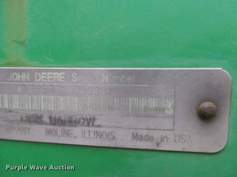 image for item DC6763 John Deere 630 tandem disk