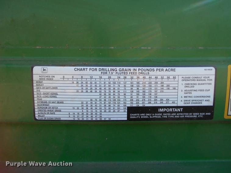 image for item DK9208 John Deere 455 grain drill