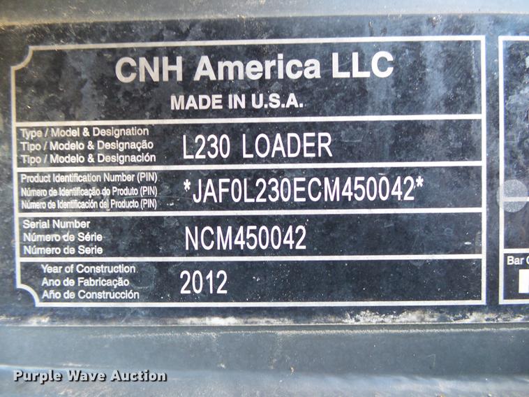 image for item DS9645 2012 New Holland L230 skid steer