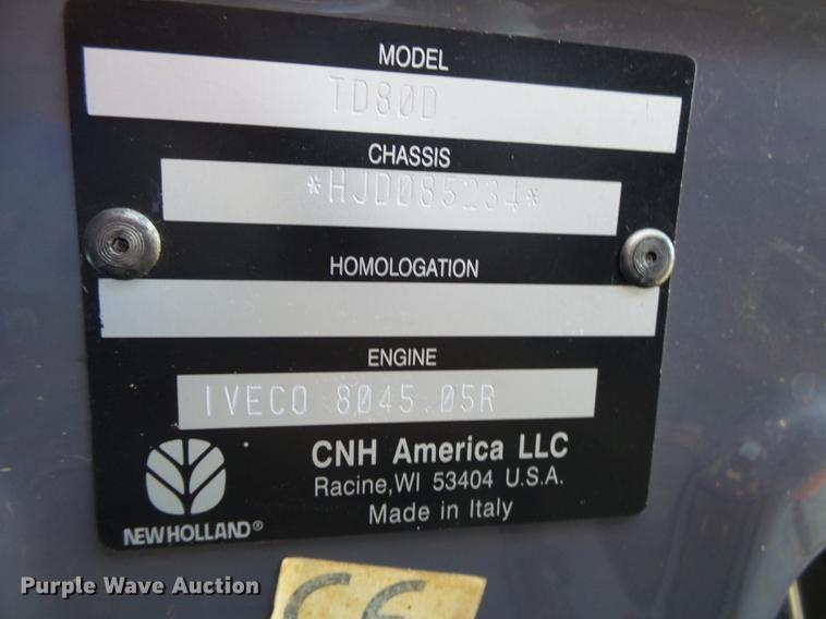 image for item DS9646 2008 New Holland TD80D MFWD tractor