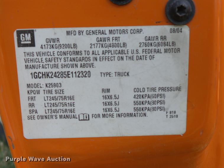 image for item BH9284 2005 Chevrolet Silverado 2500HD pickup truck