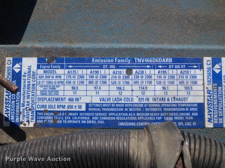 image for item CC9705 1996 International DT466 six cylinder diesel engine