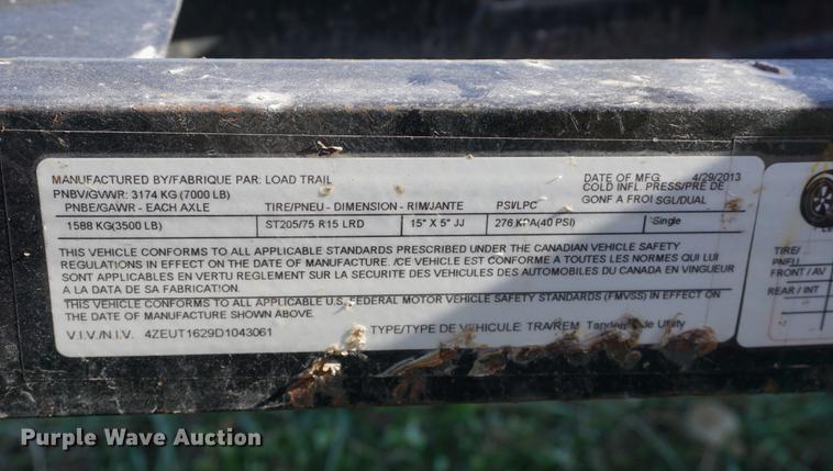 image for item DA1473 2013 Load Trail utility trailer