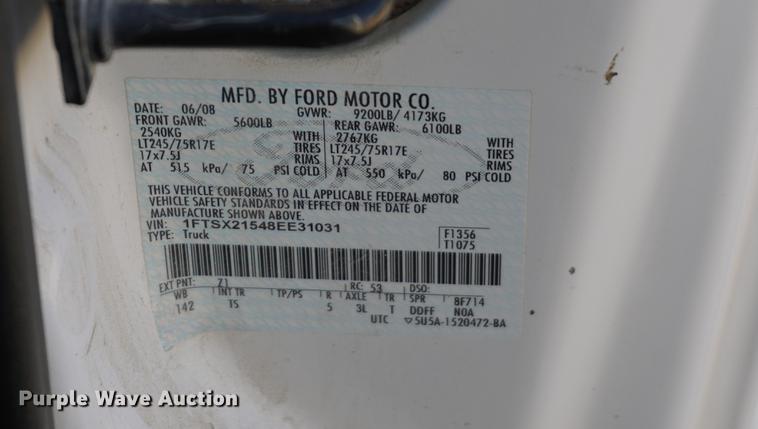 image for item DA1494 2008 Ford F250 Super Duty SuperCab pickup truck