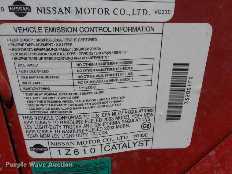 image for item DA2453 2003 Nissan Frontier Crew Cab pickup truck