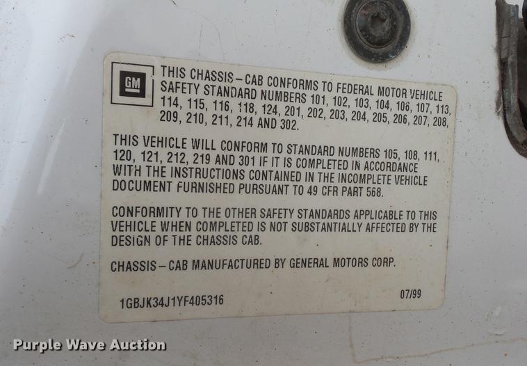 image for item DA8505 2000 Chevrolet 3500 dump bed pickup truck