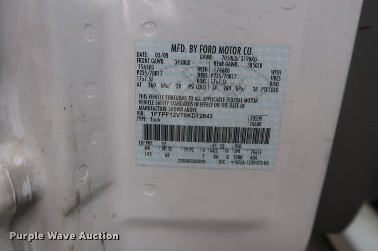 image for item DA8538 2008 Ford F150 pickup truck