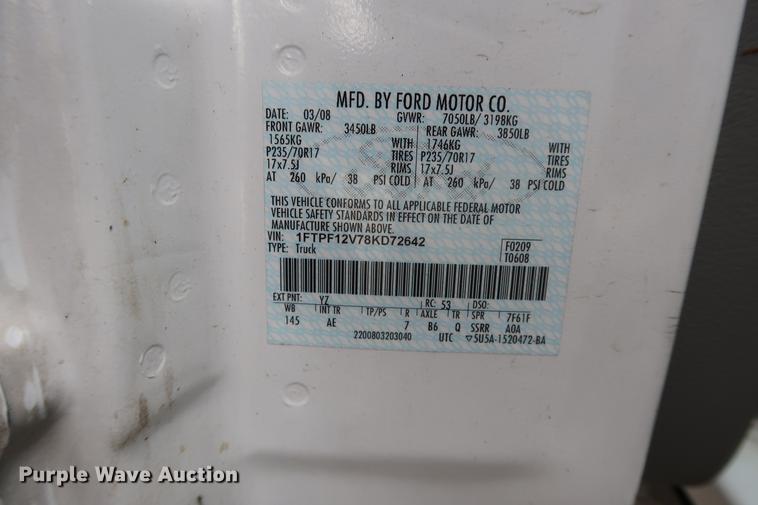 image for item DA8538 2008 Ford F150 pickup truck