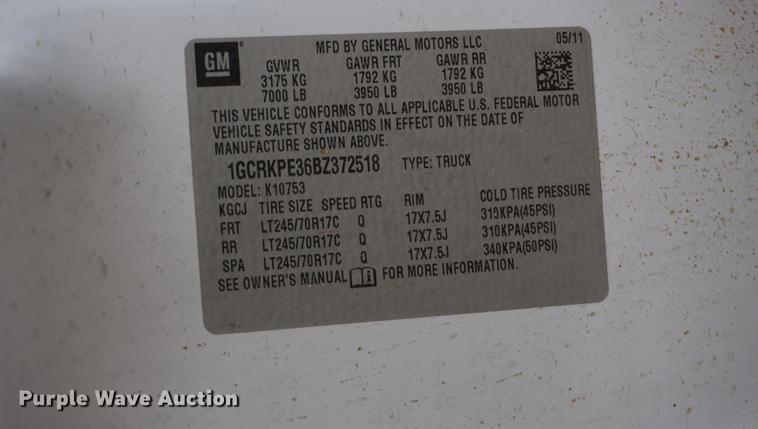 image for item DB0275 2011 Chevrolet Silverado 1500 Ext. Cab pickup truck