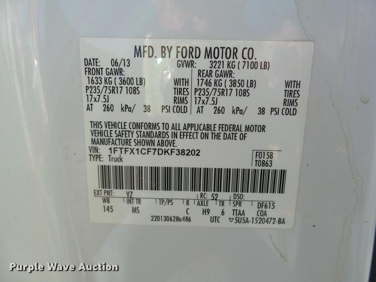 image for item DB5031 2013 Ford F150 XLT SuperCab pickup truck