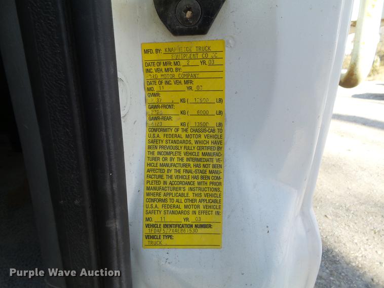 image for item DB6277 2004 Ford F550 Super Duty XL dump truck