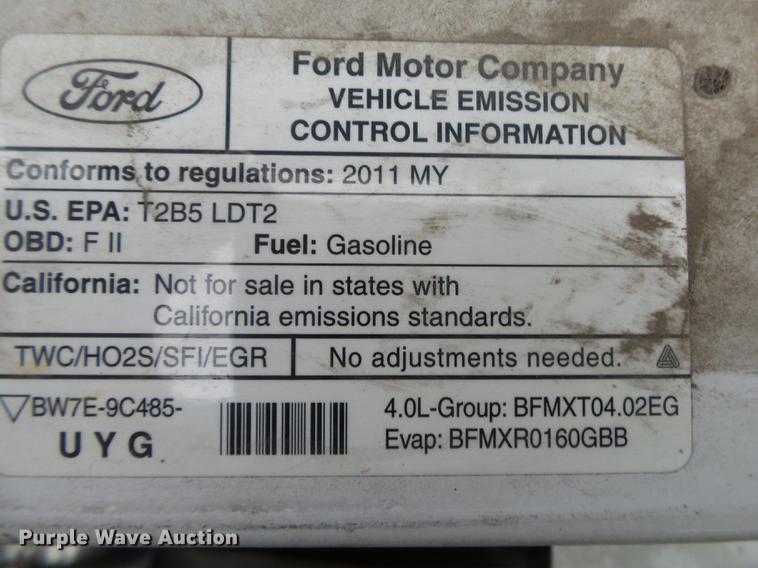 image for item DB7327 2011 Ford Ranger XLT SuperCab pickup truck