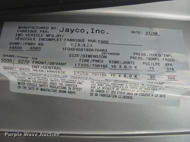 image for item DB7331 2009 Ford Econoline E450 Jayco Melbourne RV