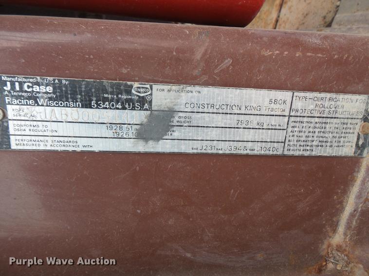 image for item DB8031 1989 Case 580K backhoe