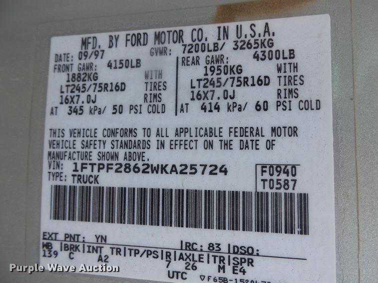 image for item DB8032 1998 Ford F250 pickup truck