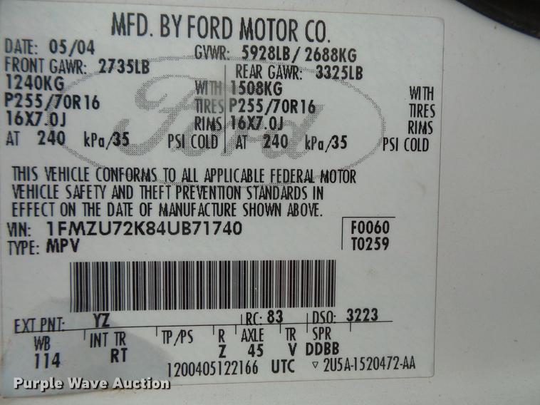 image for item DB8039 2004 Ford Explorer SUV