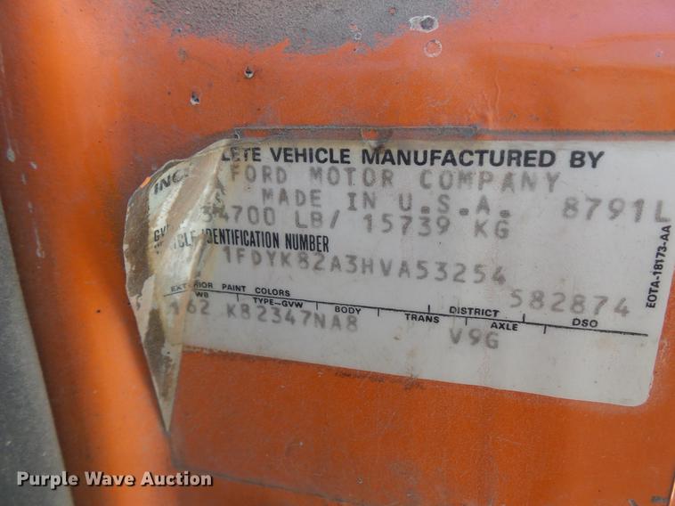 image for item DC1132 1987 Ford L8000 dump truck