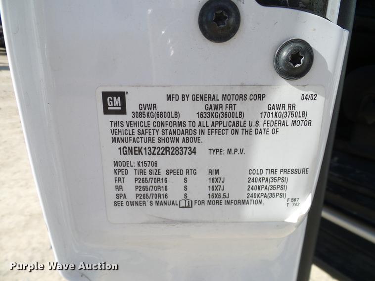 image for item DC2217 2002 Chevrolet Tahoe SUV