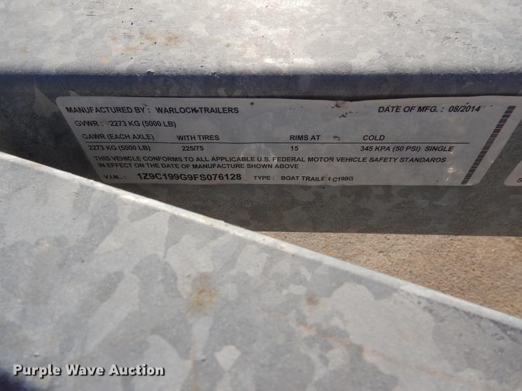 image for item DC5979 2016 Key Largo 2000 WI boat and trailer