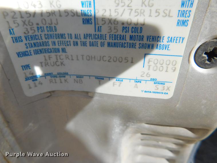 image for item DC8456 1987 Ford Ranger STX pickup truck