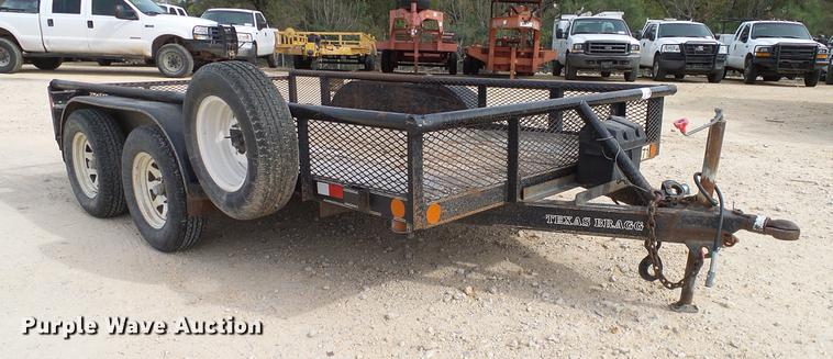image for item DD1458 2005 Texas Bragg EA12P70 utility trailer