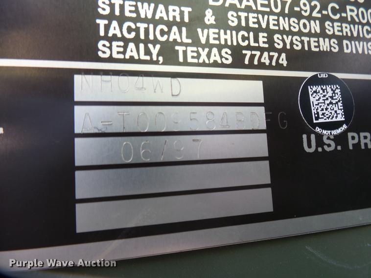 image for item DP9600 1997 Stewart Stevenson M-1078 flatbed truck