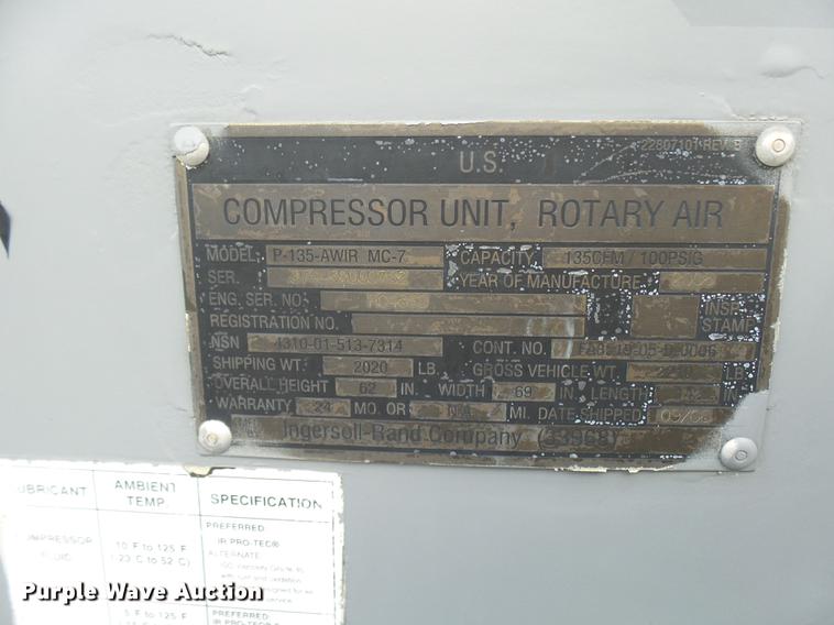 image for item DP9603 2006 Ingersoll Rand 135 compressor