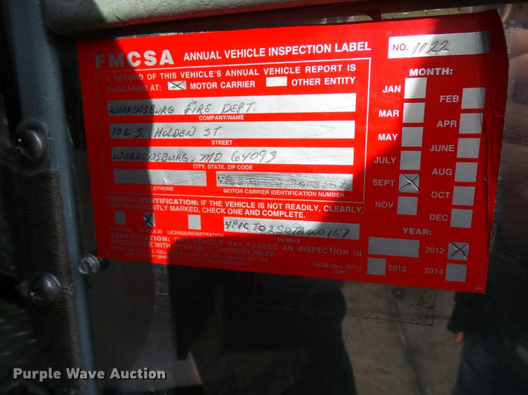 image for item DX9274 1996 Pierce fire truck