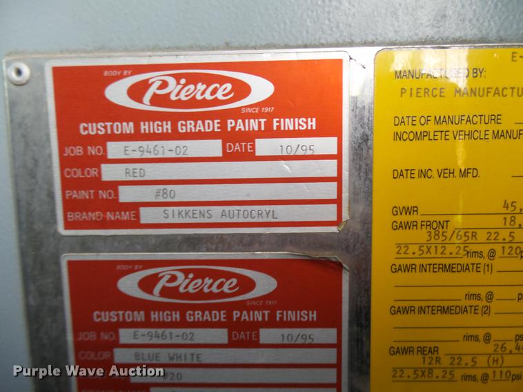 image for item DX9274 1996 Pierce fire truck