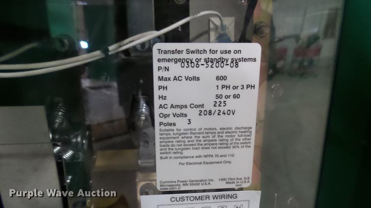 image for item DX9918 Cummins/Onan 35EK generator with transfer switch