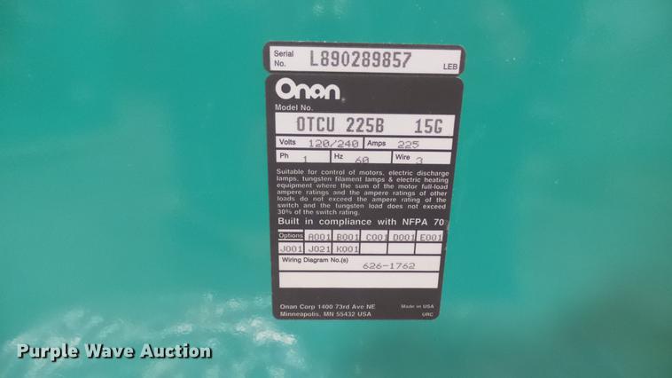 image for item DX9919 Cummins/Onan 30 EK generator with transfer switch