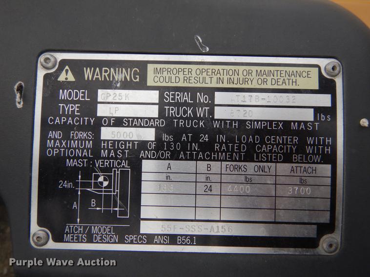 image for item J5599 Caterpillar GP25K forklift