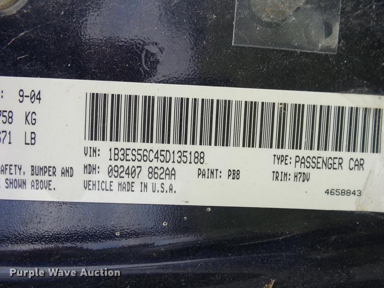 image for item K6307 2005 Dodge Neon