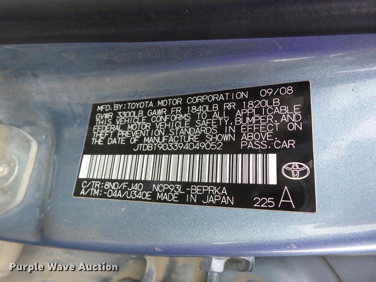 image for item K6311 2009 Toyota Yaris