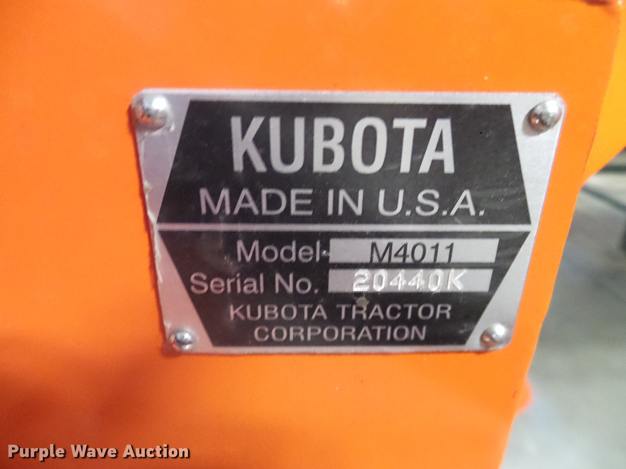 Kubota M4011 backhoe attachment in Grapevine, TX Item AZ9306 sold