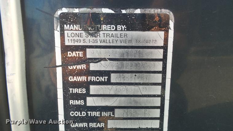 image for item AP9529 2004 Lone Star Trailers enclosed cargo trailer and tools